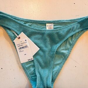 Good American Pool Blue Knit Low-Rise Bikini Bottom